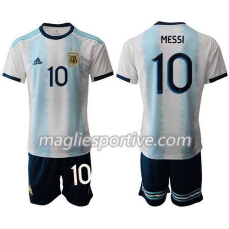 Completo Calcio Argentina MESSI 10 Bambino Divisa Prima Copa América 2019